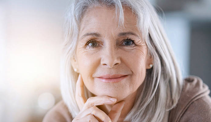 Older woman with sincere expression