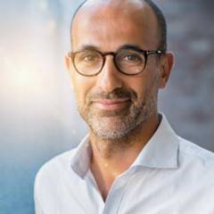 Middle-aged man looking sincere