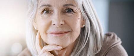 Older woman with a sincere expression